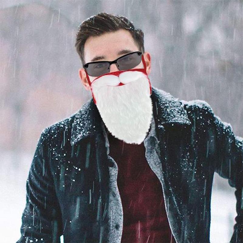 Santa Beard Face Mask Costume(2 pcs In One Set)