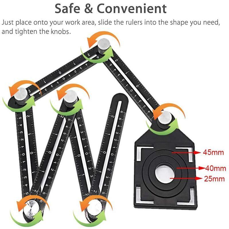 6-Sided Multi Angle Measuring Ruler