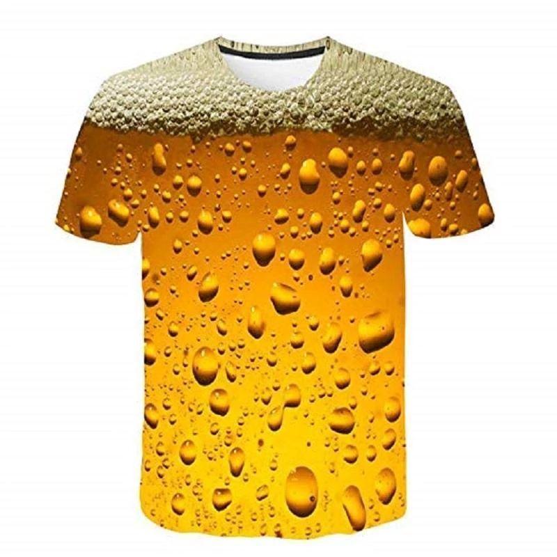 New Fashion 3D Print Beer Bubble Short Sleeve T-Shirt