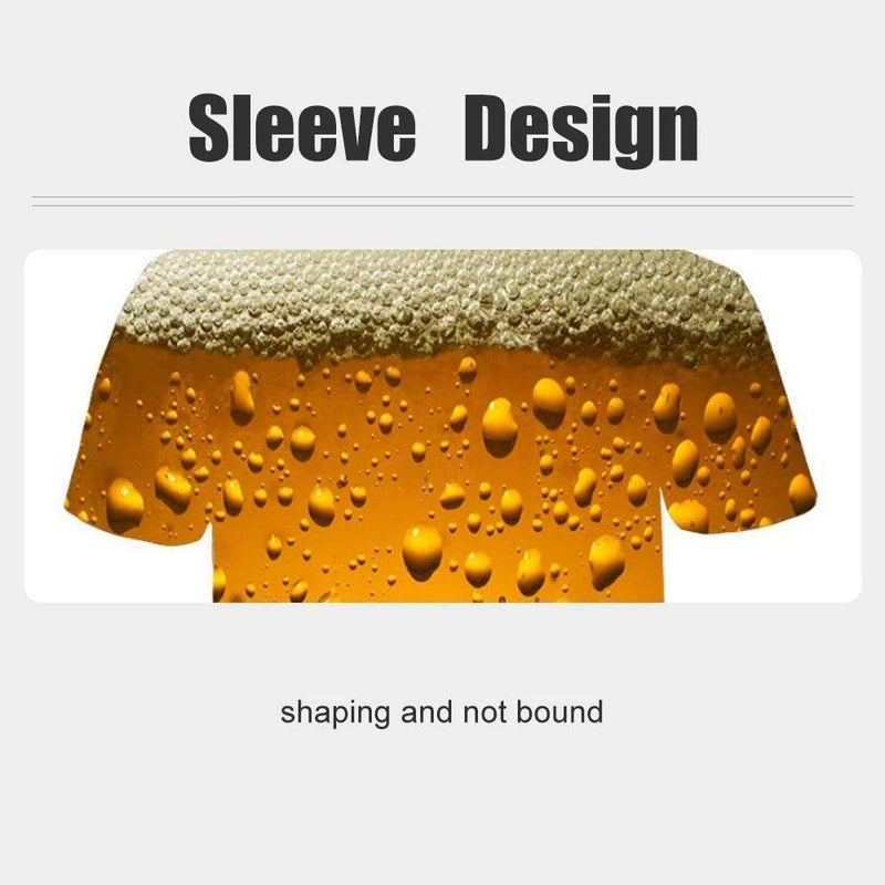 New Fashion 3D Print Beer Bubble Short Sleeve T-Shirt