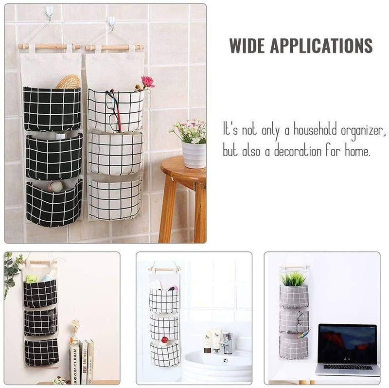 3 Pack Wall hanging storage bag organizer