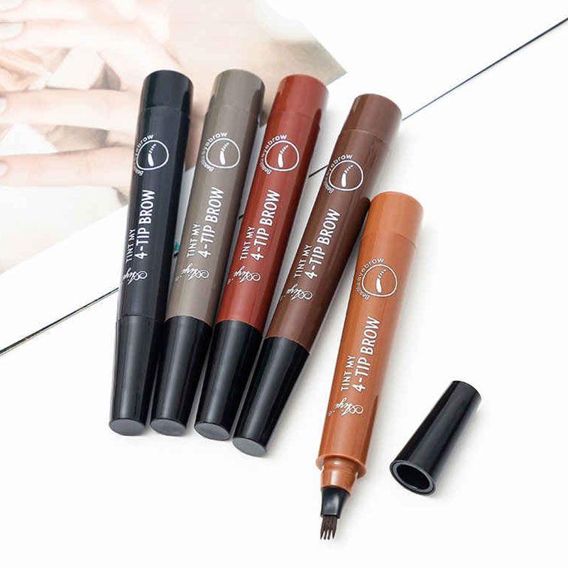 LineBrow Ultra-Fine 4-Tip-Head Long-Lasting Waterproof Microblading Natural Eyebrow Pen