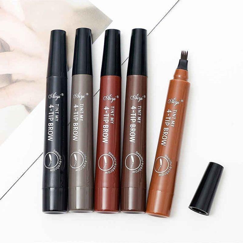 LineBrow Ultra-Fine 4-Tip-Head Long-Lasting Waterproof Microblading Natural Eyebrow Pen