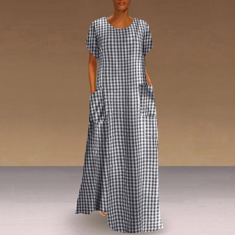 Bohemian Casual Pockets Maxi Long Dress Loose Sundress