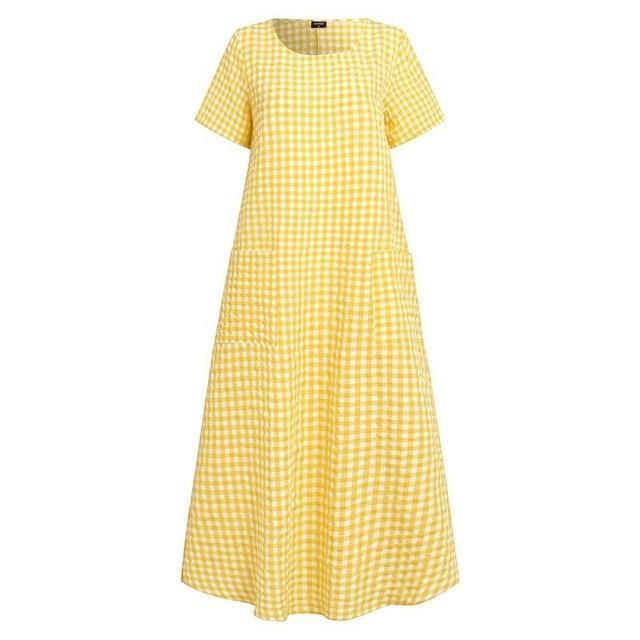 Bohemian Casual Pockets Maxi Long Dress Loose Sundress