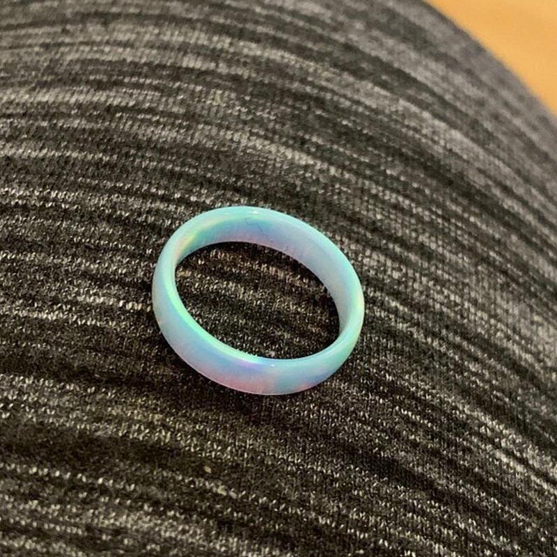 Blue Cloud Opal Ring - aurora borealis