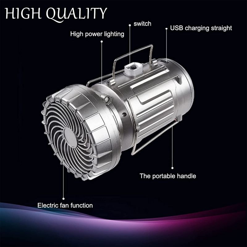 Portable Outdoor LED Camping Lantern With Fan