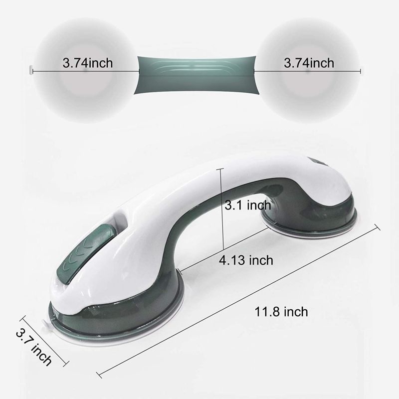 Bathroom handrail with suction cup handle