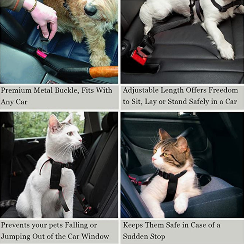 Adjustable Dogs and Cats Seat Belt Safety Harness