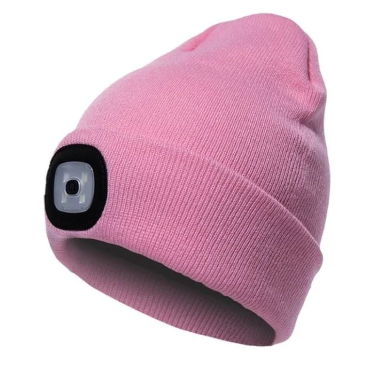 Unisex Winter Warm Knit Hat Head Torch Cap