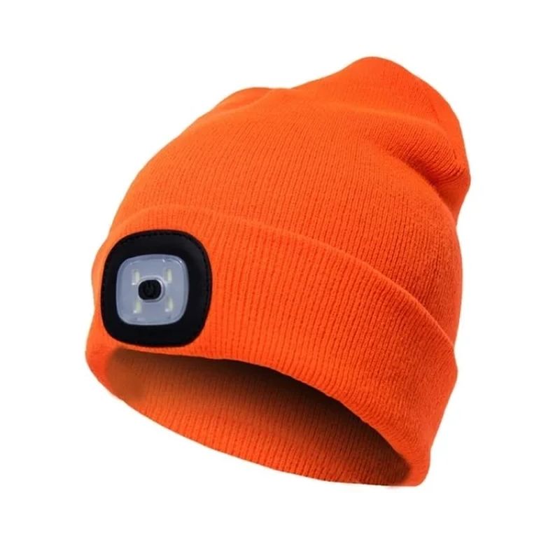 Unisex Winter Warm Knit Hat Head Torch Cap