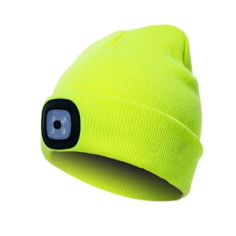 Unisex Winter Warm Knit Hat Head Torch Cap