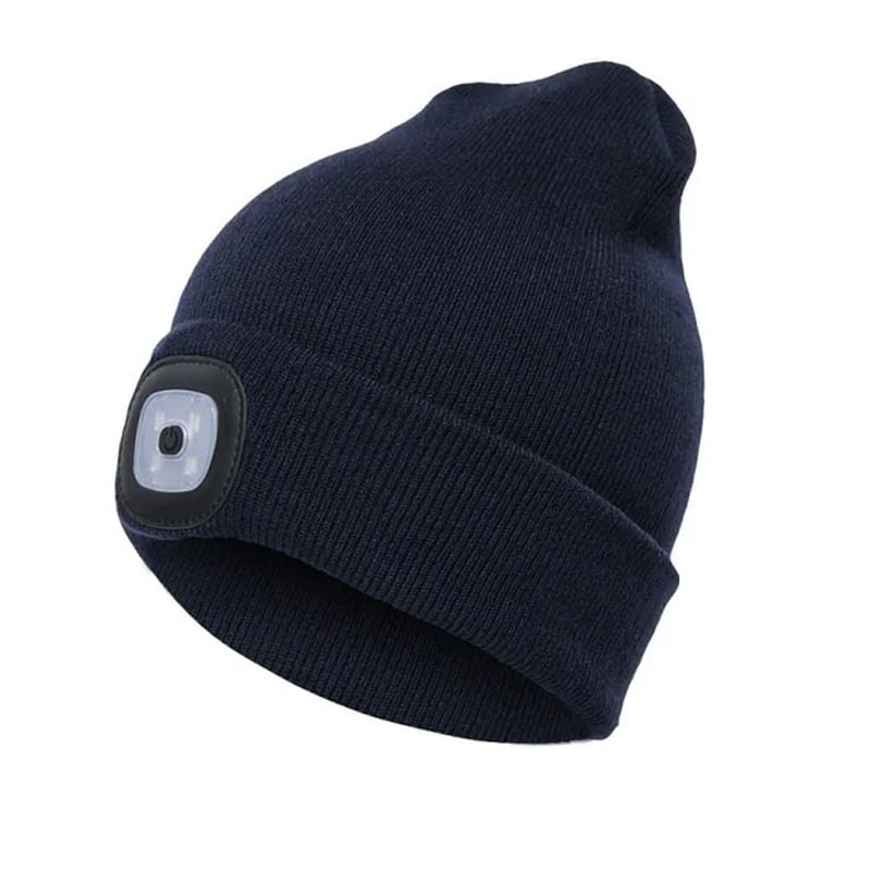 Unisex Winter Warm Knit Hat Head Torch Cap
