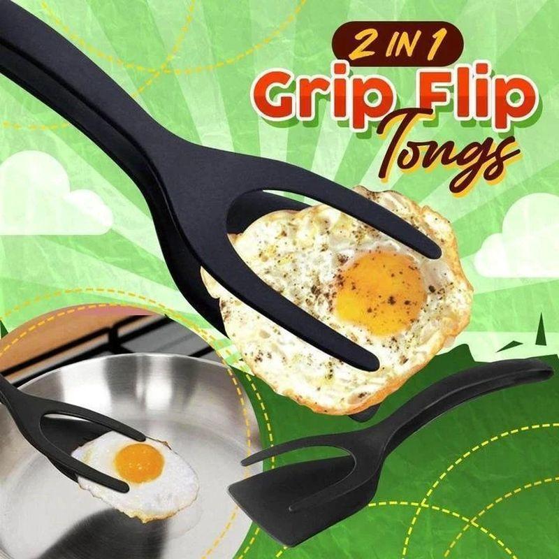 2 In 1 Grip Flip Tongs Egg Tongs Accessories
