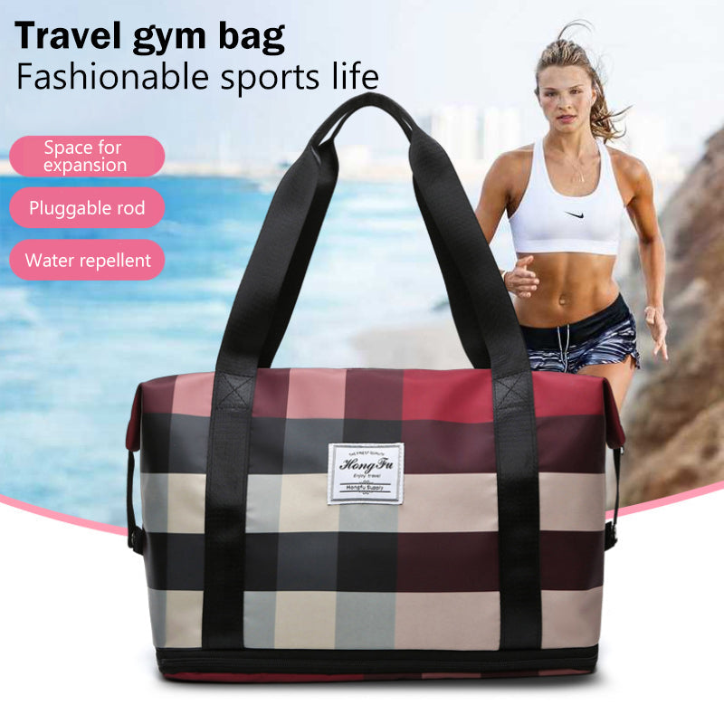 Fashion Lattice Portable High Capacity Travel Bag