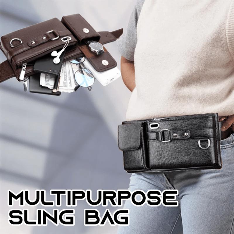 Durable Waterproof Multipurpose PU Leather Sling Crossbody Chest Waist Bag