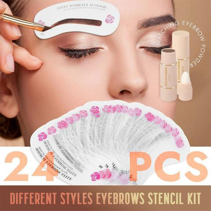 Eyebrow Stamp Kit With 24 PCS Different Styles Eyebrow Stickers