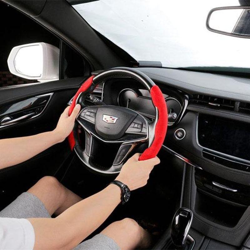 Car Anti-Skid Plush Steering Wheel Cover(2PCS)