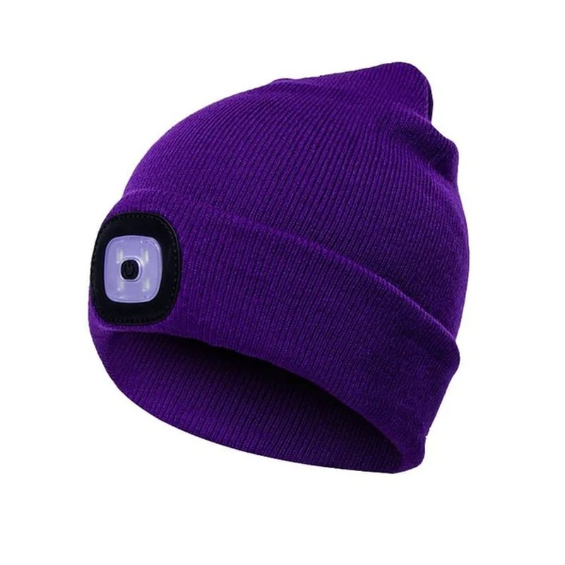 Unisex Winter Warm Knit Hat Head Torch Cap
