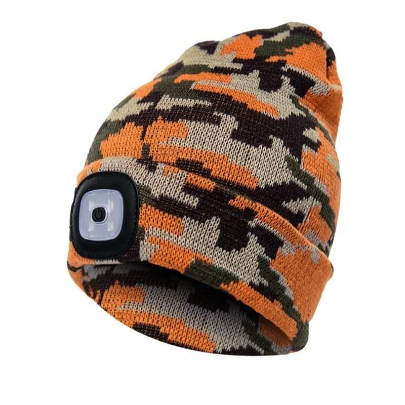 Unisex Winter Warm Knit Hat Head Torch Cap