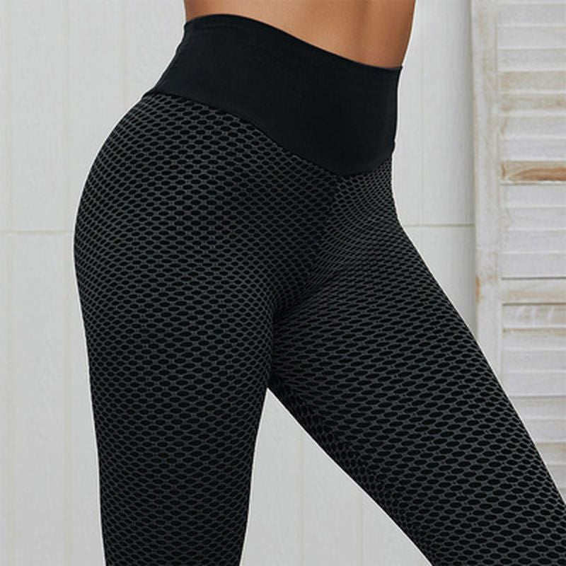 High waist mesh honeycomb hip lift fitness pants