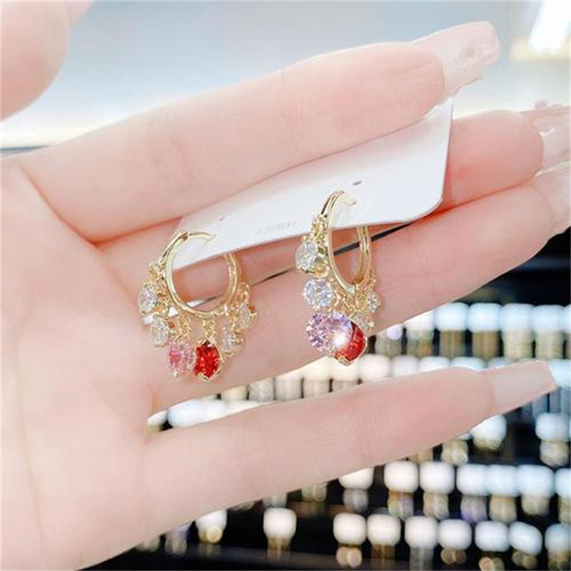 Shiny Colorful Zircon Drop Earrings