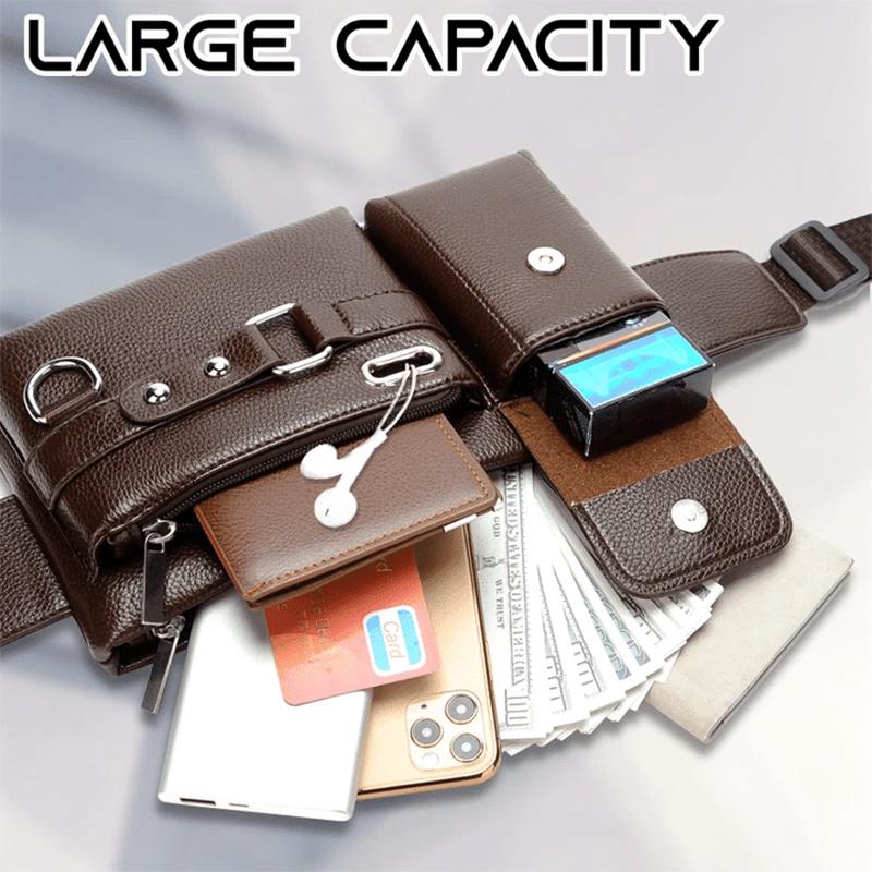 Durable Waterproof Multipurpose PU Leather Sling Crossbody Chest Waist Bag