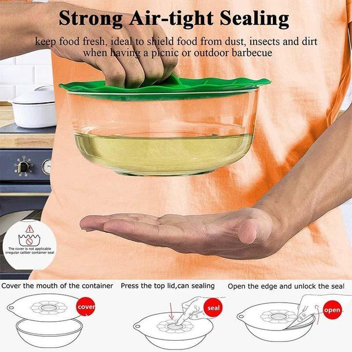 Reusable Silicone Suction Lids (5pcs in)