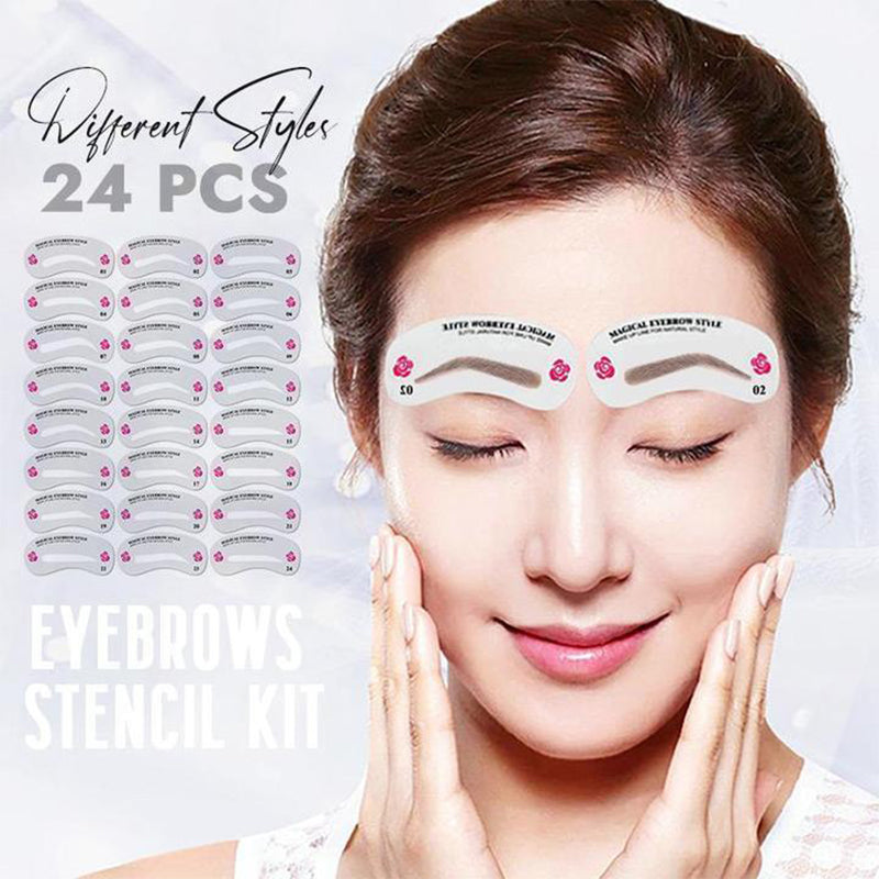 Eyebrow Stamp Kit With 24 PCS Different Styles Eyebrow Stickers