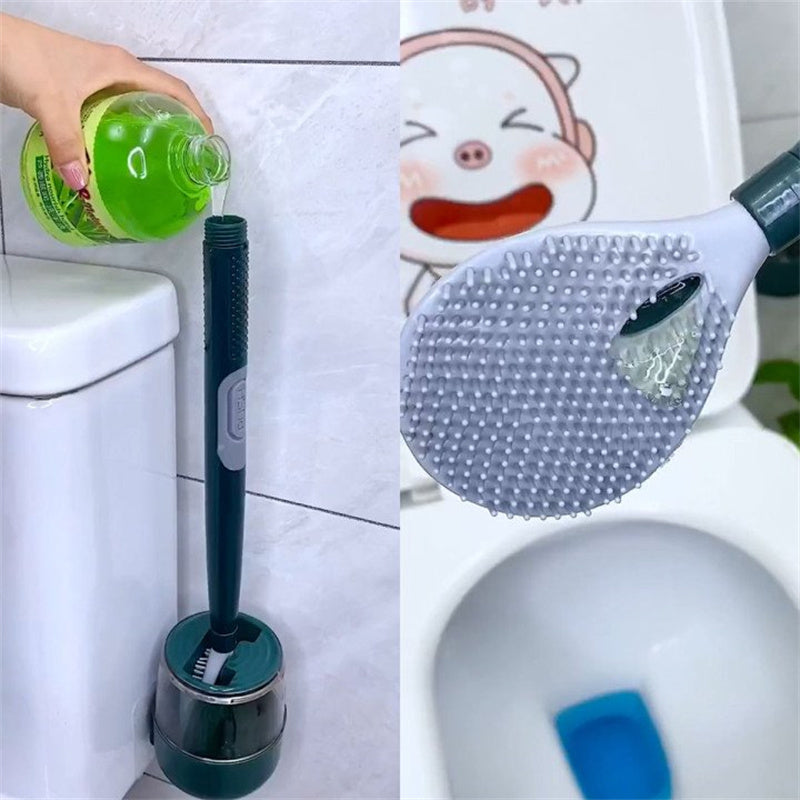 Punch-free  Long Handle Silicone Toilet Brush