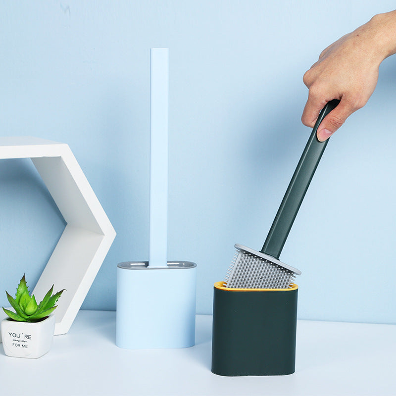 Silicone toilet brush without dead corners