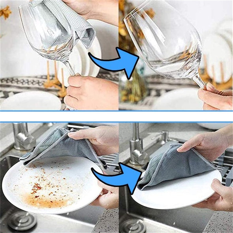 Fish Scale Microfiber Polishing Cleaning Cloth 5 Pcs