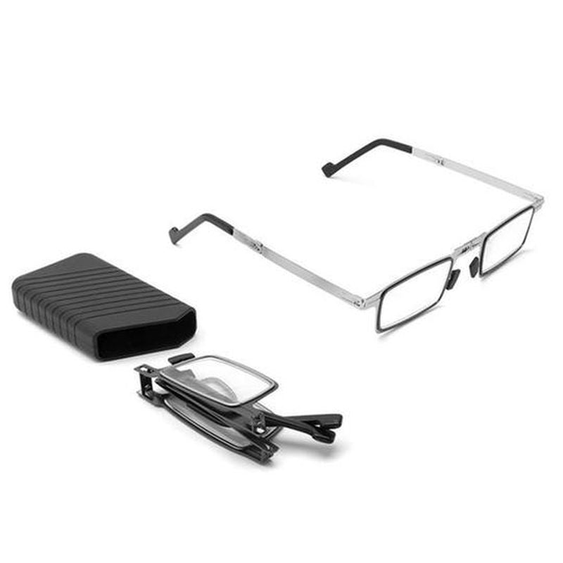 Folding reading glasses without screws