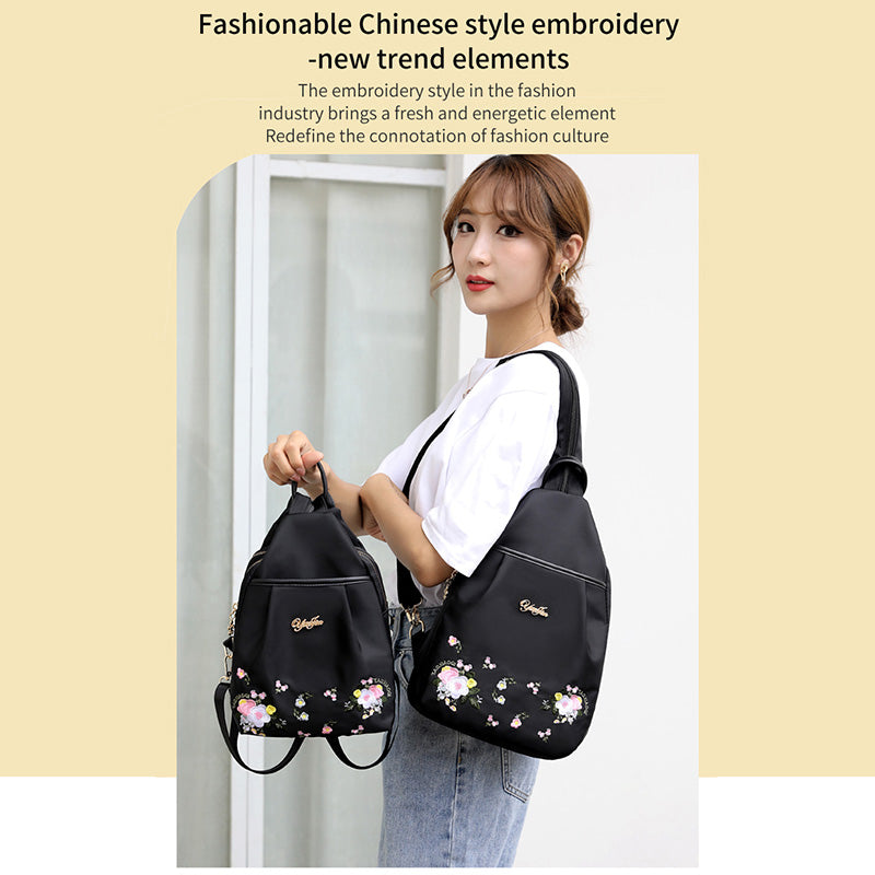 Embroidered backpack