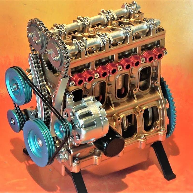 8 cylinder full metal car engine model