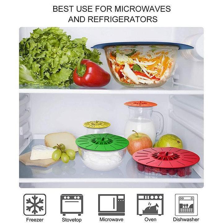 Reusable Silicone Suction Lids (5pcs in)