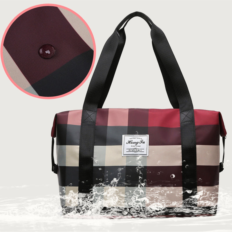 Fashion Lattice Portable High Capacity Travel Bag