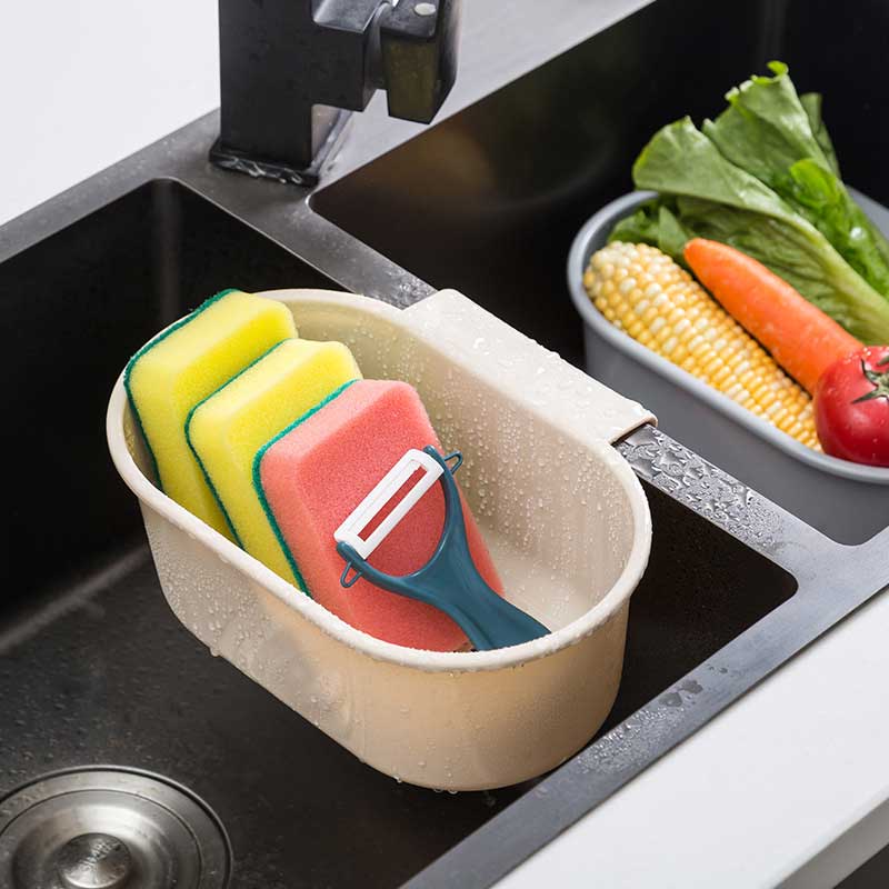 Hangable sink draining basket