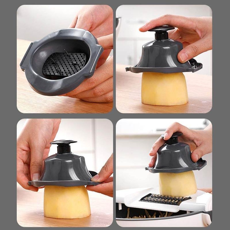 Nine-in-one multifunctional vegetable draining and cutting device