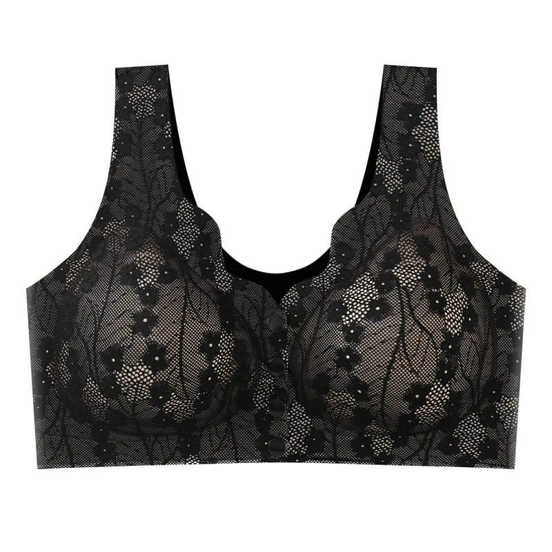 Comfortable and practical bra with a button placket at the front