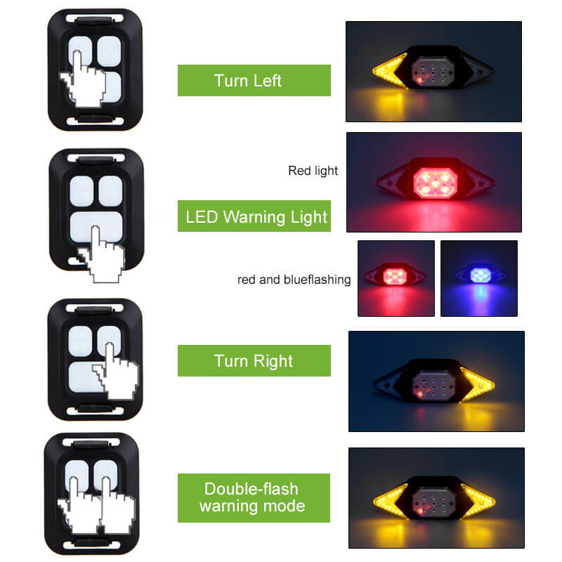 New USB waterproof remote control turn signal for bicycles