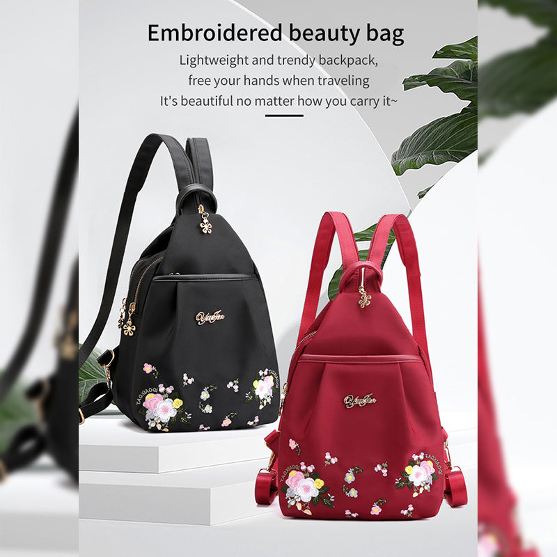 Embroidered backpack
