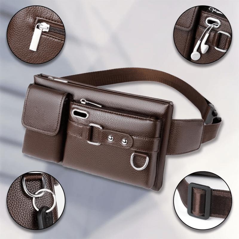Durable Waterproof Multipurpose PU Leather Sling Crossbody Chest Waist Bag