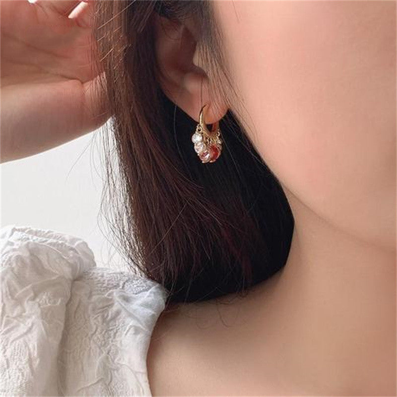 Shiny Colorful Zircon Drop Earrings