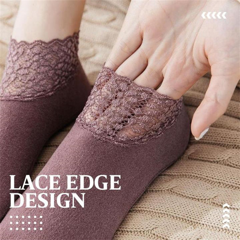 FASHIONABLE LACE THERMAL SOCKS