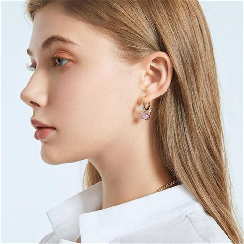 Shiny Colorful Zircon Drop Earrings