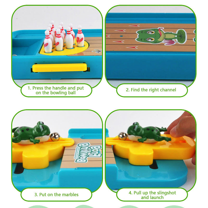 Mini frog bowling table toy