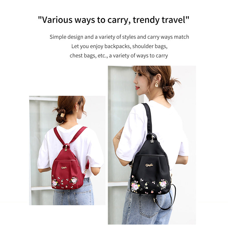 Embroidered backpack