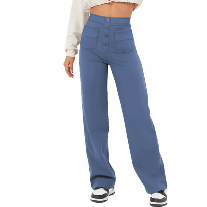 Multi Pocket High Elastic Pants