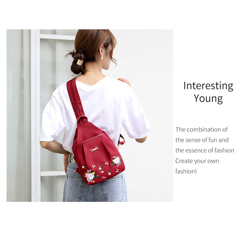 Embroidered backpack